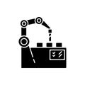 Production automation black glyph icon