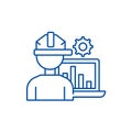 Production automation line icon concept. Production automation flat vector symbol, sign, outline illustration.