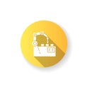 Production automation yellow flat design long shadow glyph icon