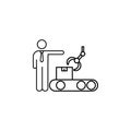 Production concept growth man icon. Element of consumer behavior line icon Royalty Free Stock Photo