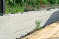 Production of the concrete base for a fence.