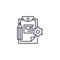 Production control linear icon concept. Production control line vector sign, symbol, illustration.