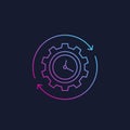 Production cycle icon, linear style Royalty Free Stock Photo