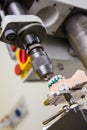 Production dentures drill in action Royalty Free Stock Photo