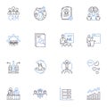 Production efficiency line icons collection. Streamlining, Optimization, Automation, Lean, Output, Productivity