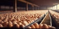 production. egg incubator and conveyor belt for subsequent packaging of eggs Royalty Free Stock Photo