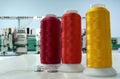 Production embroidery thread on reels