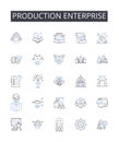 Production enterprise line icons collection. Connection, Link, Bond, Relationship, Mutualism, Association