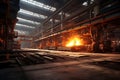 Metallic heat steel hot foundry heavy manufacture factory plant industrial iron fire
