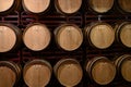 Production of fortified jerez, xeres, sherry wines in dark oak barrels in sherry triangle, Jerez la Frontera, El Puerto Santa Royalty Free Stock Photo