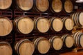 Production of fortified jerez, xeres, sherry wines in dark oak barrels in sherry triangle, Jerez la Frontera, El Puerto Santa Royalty Free Stock Photo