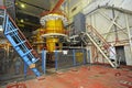 Production hall of pumping station of Chornobyl Nuclear Power Plant. Water pumps cool reactors Royalty Free Stock Photo