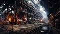 production hot steel mill Royalty Free Stock Photo