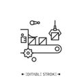 Production line icon. Editable illustration