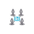 Production line workers linear icon concept. Production line workers line vector sign, symbol, illustration. Royalty Free Stock Photo