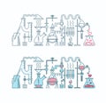 Production of love elixir in laboratory illustration. Royalty Free Stock Photo