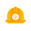 Production management helmet. Business process automation concept. Project development icon. Business strategy Royalty Free Stock Photo