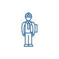 Production manager line icon concept. Production manager flat vector symbol, sign, outline illustration.