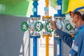 Production operator close ball valve at LPG plant