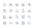 Production planning line icons collection. Efficiency, Optimization, Scheduling, Resource allocation, Demand forecasting Royalty Free Stock Photo