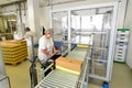 Production of pralines in a factory for the food industry