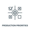 Production Priorities icon. Line element from production management collection. Linear Production Priorities icon sign