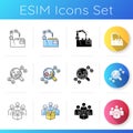 Production process icons set Royalty Free Stock Photo