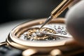 The production process of luxury watches unfolds in a workshop where skilled artisans work with precision, Generated AI Royalty Free Stock Photo