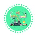 Production of Product Icon Flat Design Royalty Free Stock Photo