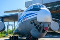 The production and repair of the aircraft IL-76 at an aircraft factory.