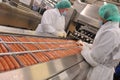 Production of sausages and sausages at the food factory Pitproduct