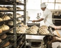 Production of shells in the bakery Royalty Free Stock Photo