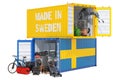 Production and shipping of electronic and appliances from Sweden, 3D rendering
