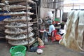 Silk making in Vietnam Royalty Free Stock Photo