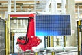 production of solar cells assembled in a high tech factory - work robot Royalty Free Stock Photo