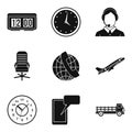 Production target icons set, simple style Royalty Free Stock Photo