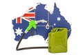 Production and trade of petrol in Australia, concept. 3D rendering Royalty Free Stock Photo