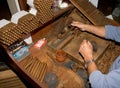 production of Vargas cigars at the airport of La Palma Royalty Free Stock Photo