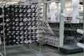 Production of white polypropylene flat yarn for the production of industrial bags. Allison-circular loom woven bag