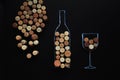 Many rubber wine corks background Royalty Free Stock Photo