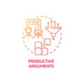 Productive arguments red concept icon