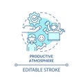 Productive atmosphere turquoise concept icon
