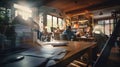 productive blurred interior of a home