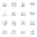 Productive organization line icons collection. Efficiency, Productivity, Focus, Prioritization, Organization, Workflow