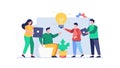 Productive Team Collaborating on Innovative Ideas Vector, vector design Generative AI Royalty Free Stock Photo