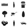 Productiveness icons set, simple style