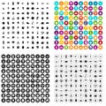 100 productiveness icons set vector variant