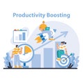 Productivity boosting concept. Flat vector illustration