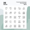 25 Productivity And Business Motivation Skills Icon Set. 100% Editable EPS 10 Files. Business Logo Concept Ideas Line icon design Royalty Free Stock Photo