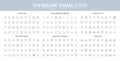 Productivity of business process and startup, freelance, language learning line icons set